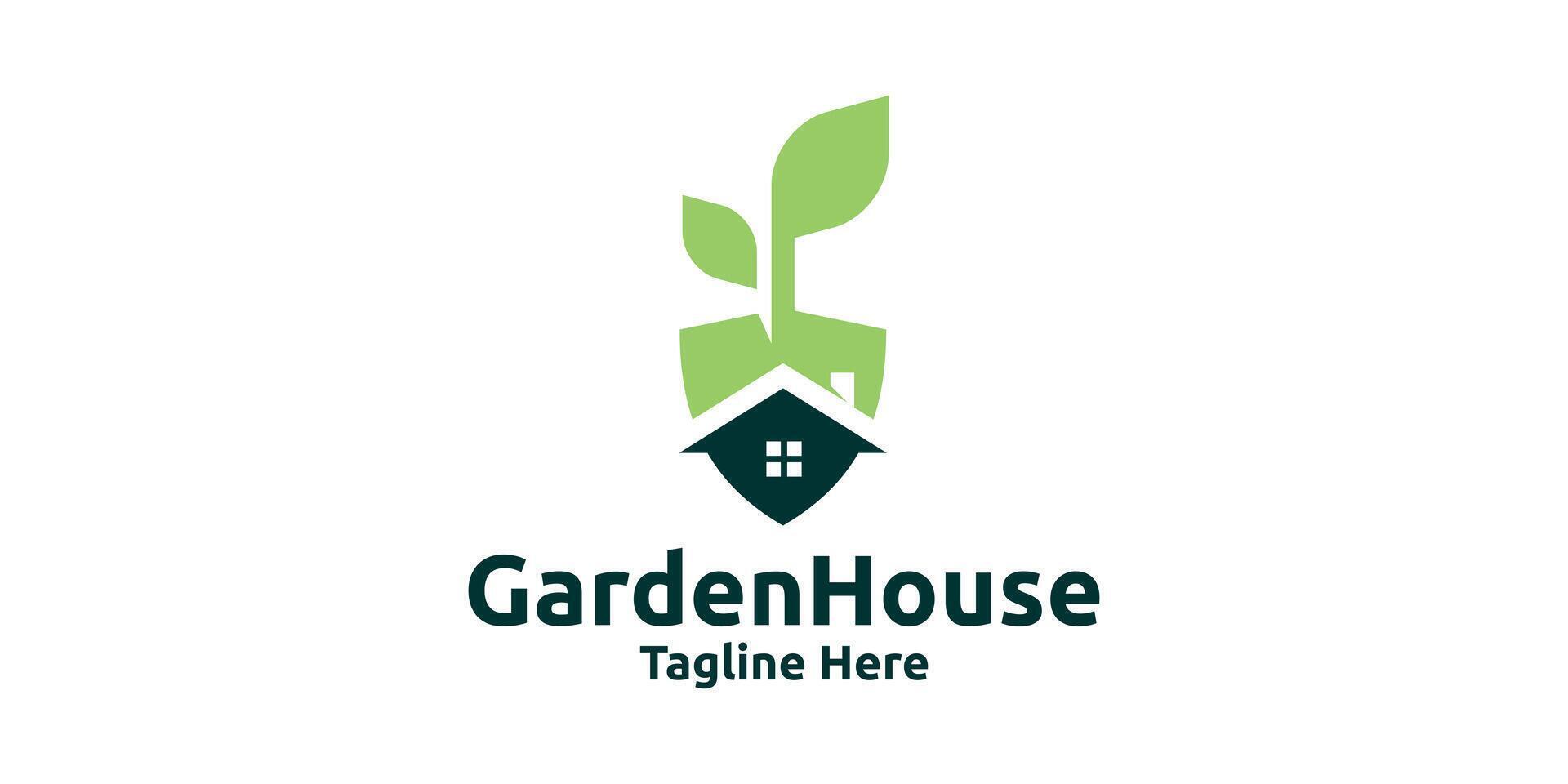 creatief logo ontwerp voor plantages, tuinen, huizen, groen huizen, logo ontwerp Sjablonen, pictogrammen, symbolen, creatief ideeën vector