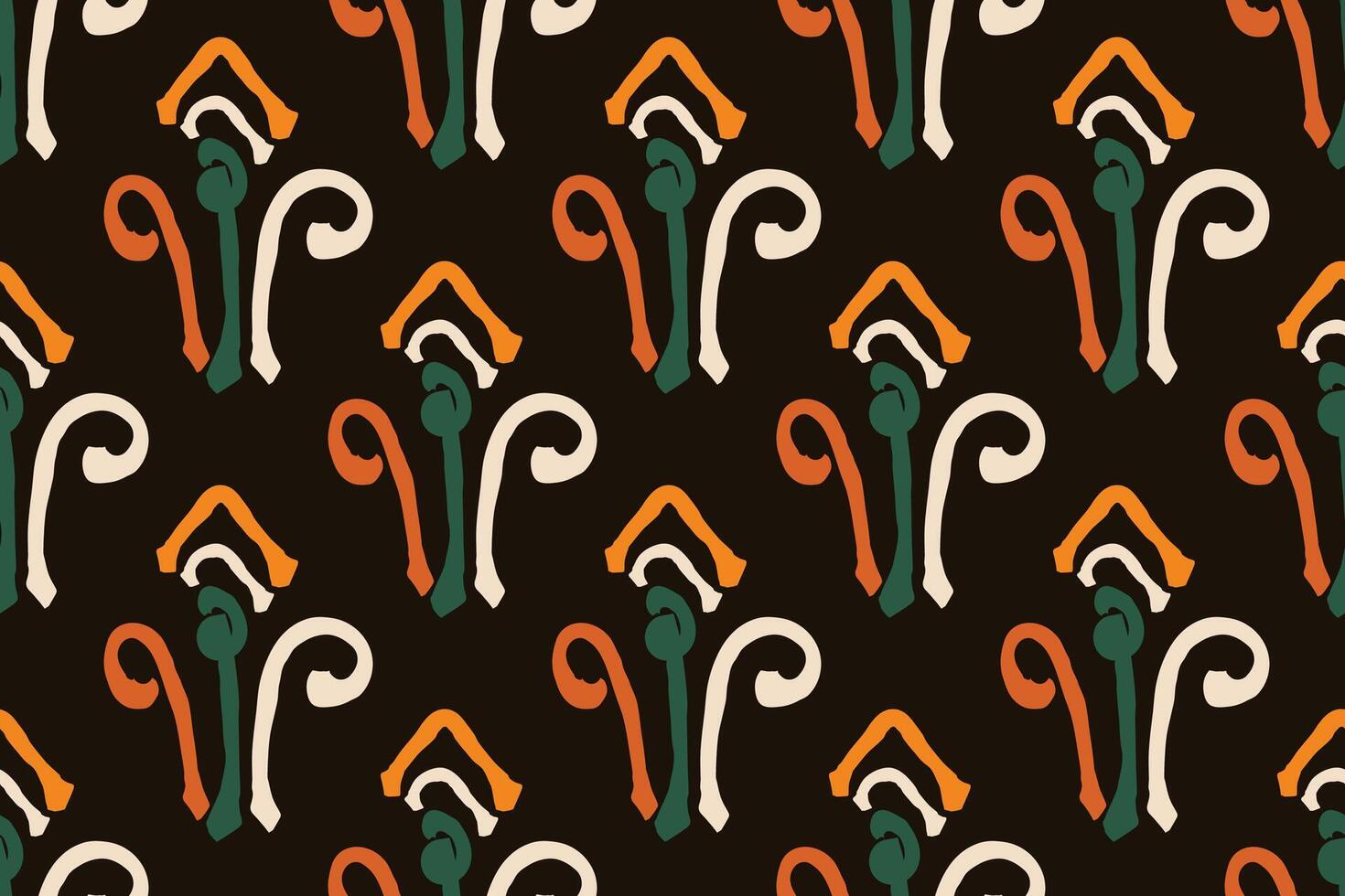 Afrikaanse mode naadloos patroon ornament in levendig kleuren, afbeelding kunst en abstract achtergrond voor kleding stof afdrukken, sjaal, sjaal, tapijt, hoofddoek, zakdoek vector