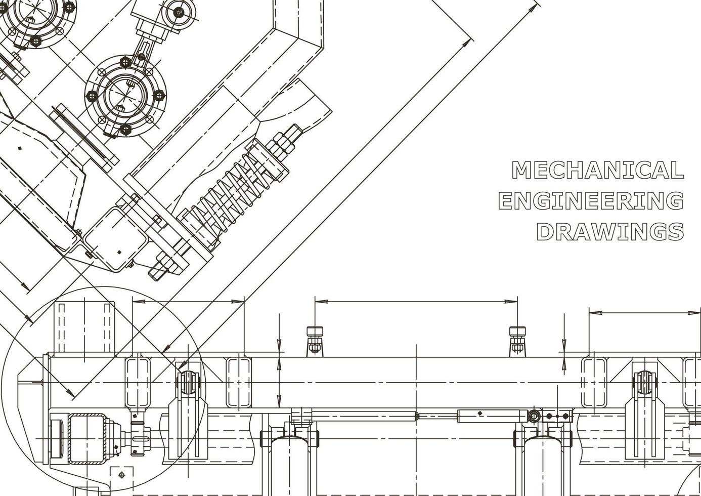 Hoes. vector technische tekeningen. mechanische instrumentenbouw. technische abstracte achtergronden. technische illustratie