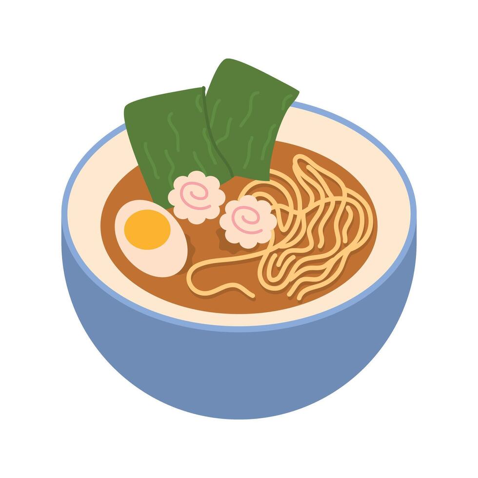 shoyu ramen noodle Japans voedsel vector