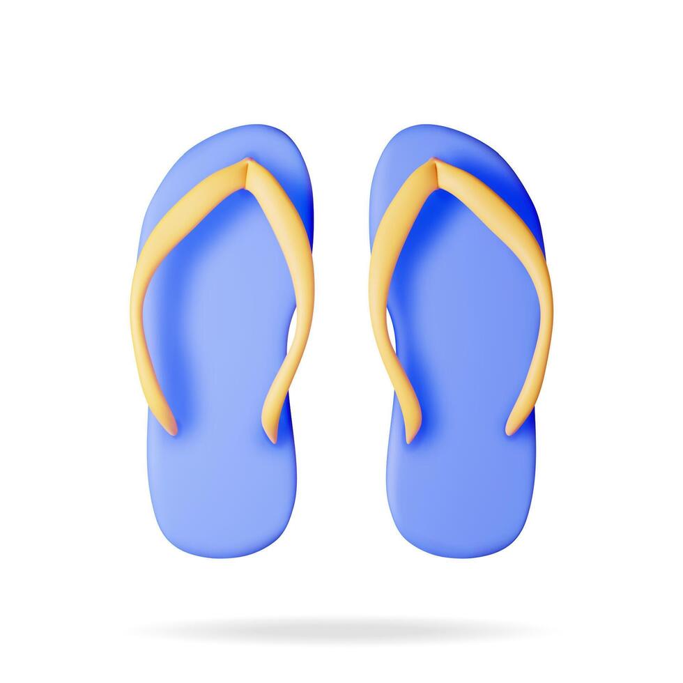 3d strand omdraaien flops geïsoleerd Aan wit. geven zomer sandaal schoenen. slippers icoon. concept van zomer vakantie of vakantie, tijd naar reizen. strand ontspanning. realistisch vector illustratie