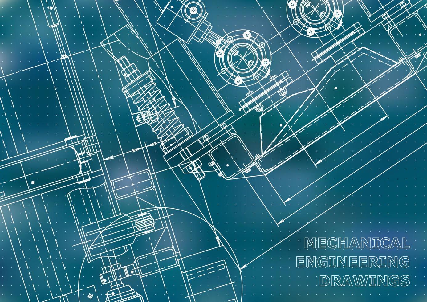 vector technische illustratie. computerondersteunde ontwerpsystemen. instrumenten maken. technische illustraties