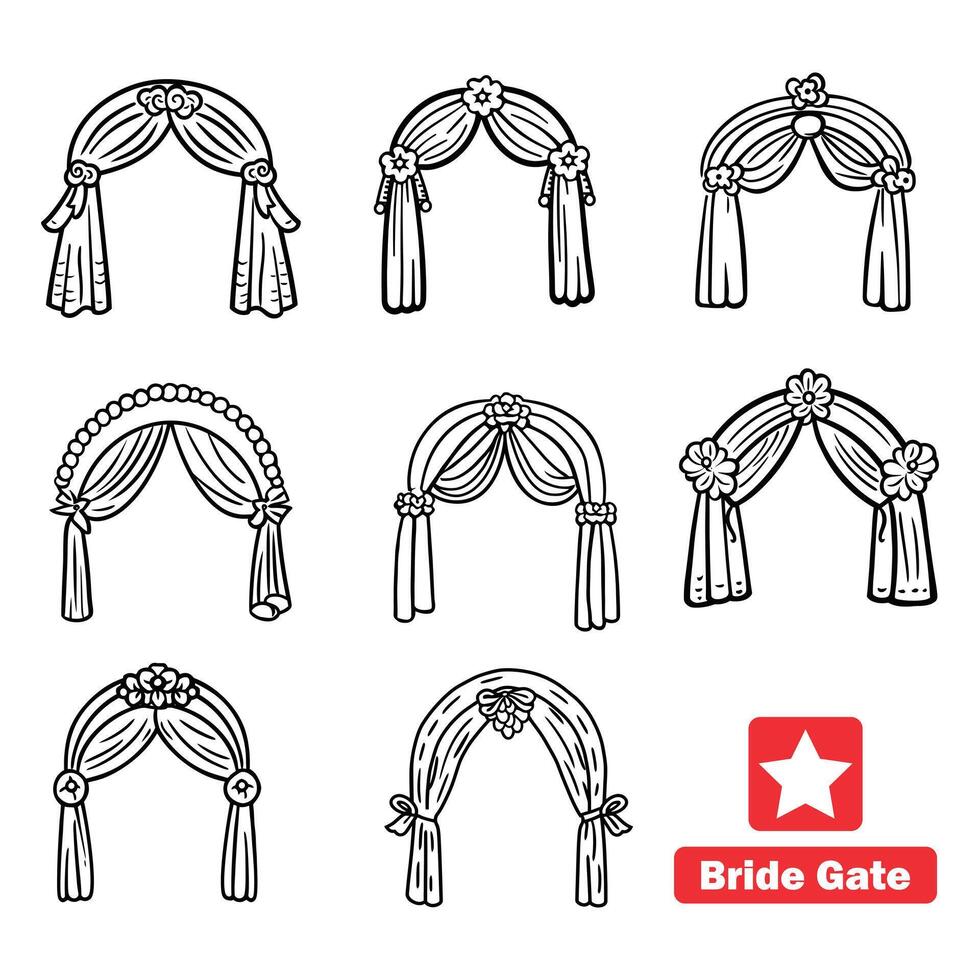 ai gegenereerd grillig bruid poort ontwerpen toevoegen romance naar uw speciaal dag vector
