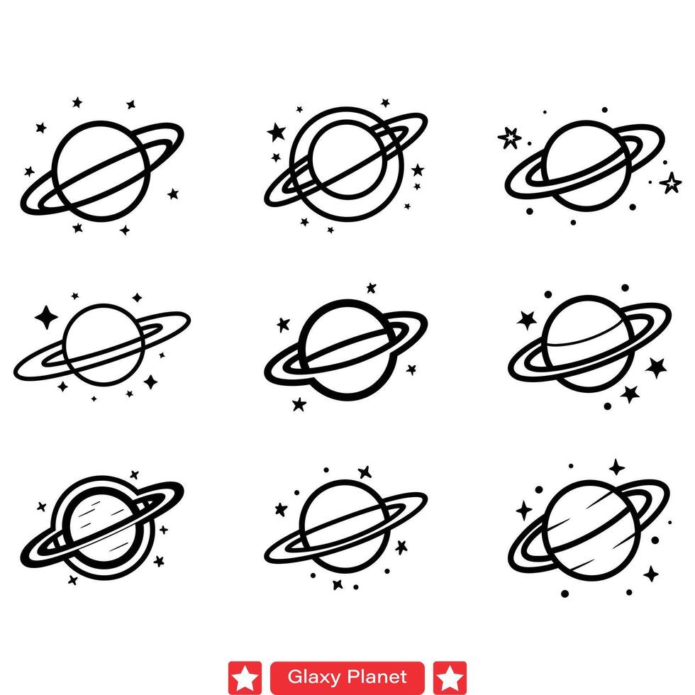 ai gegenereerd reis door ruimte kosmisch heelal planeet vector silhouetten voor creatief projecten