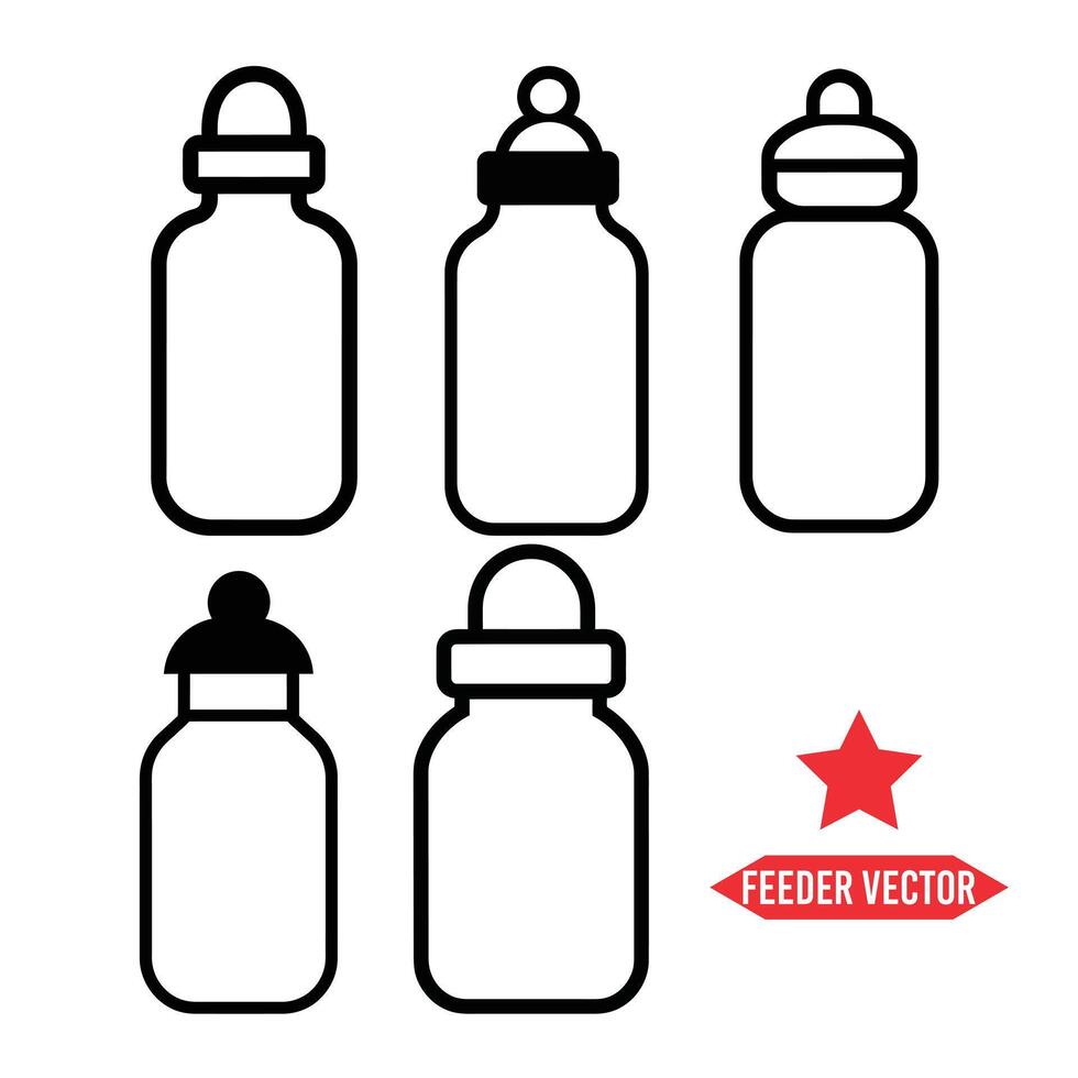 ai gegenereerd charmant baby fles silhouet reeks perfect voor kinderkamer decor vector