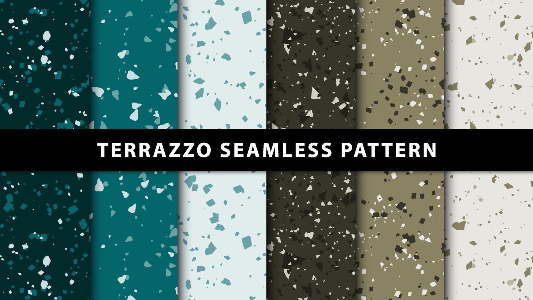 set van naadloze patronen in terrazzo-stijl. premium vector