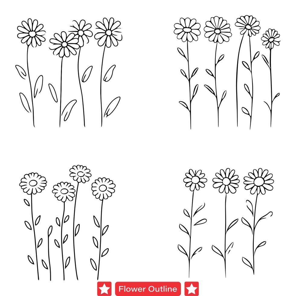 bloemen fantasie betoverend bloem silhouet verzameling, perfect voor ontwerpen uitnodigingen, afdrukken, en bouwen projecten vector