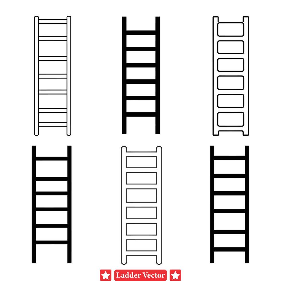 opstijgen met doel ladder silhouet ontwerpen voor creatieven vector