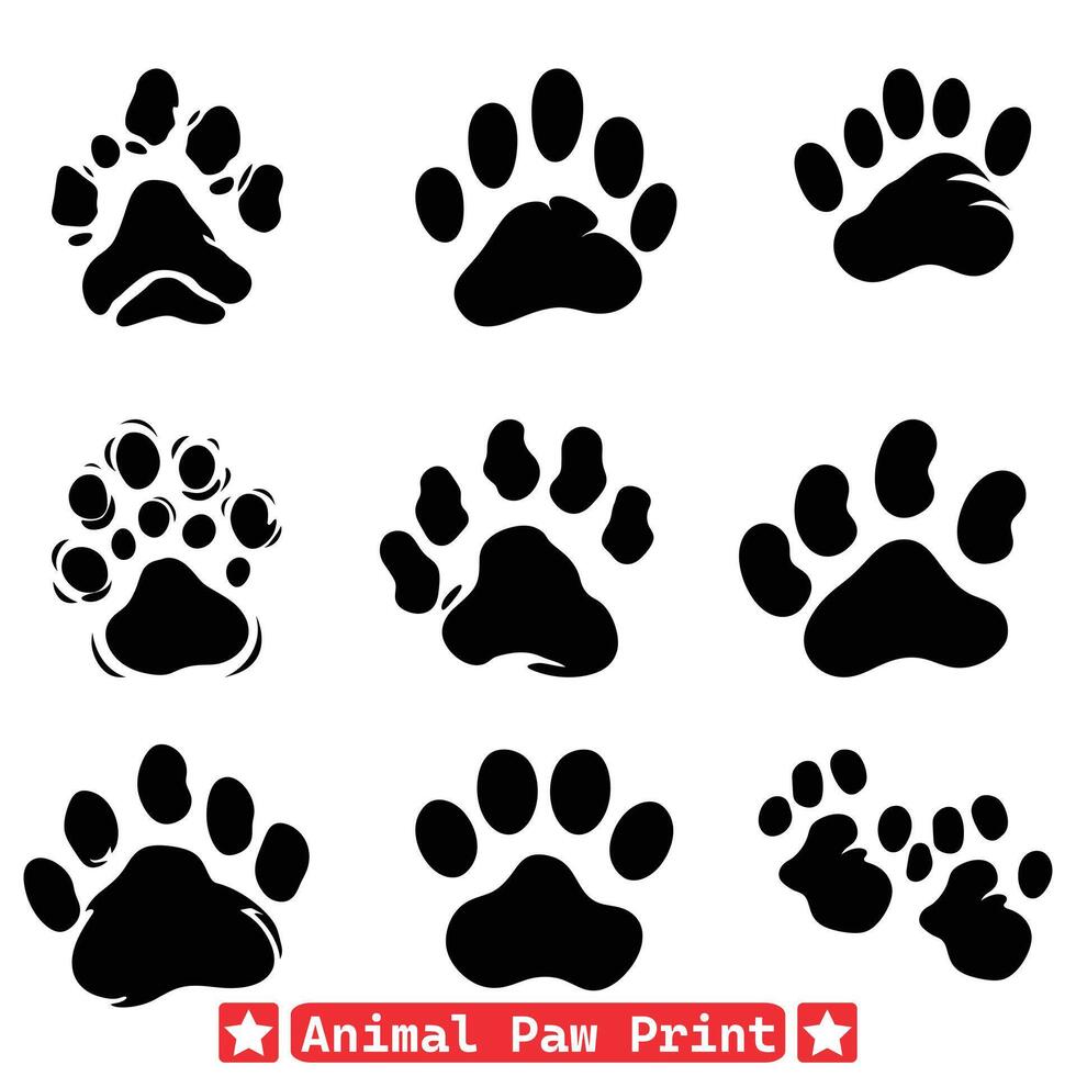 ai gegenereerd baanbrekend schoonheid elegant dier poot prints in vector silhouet het formulier