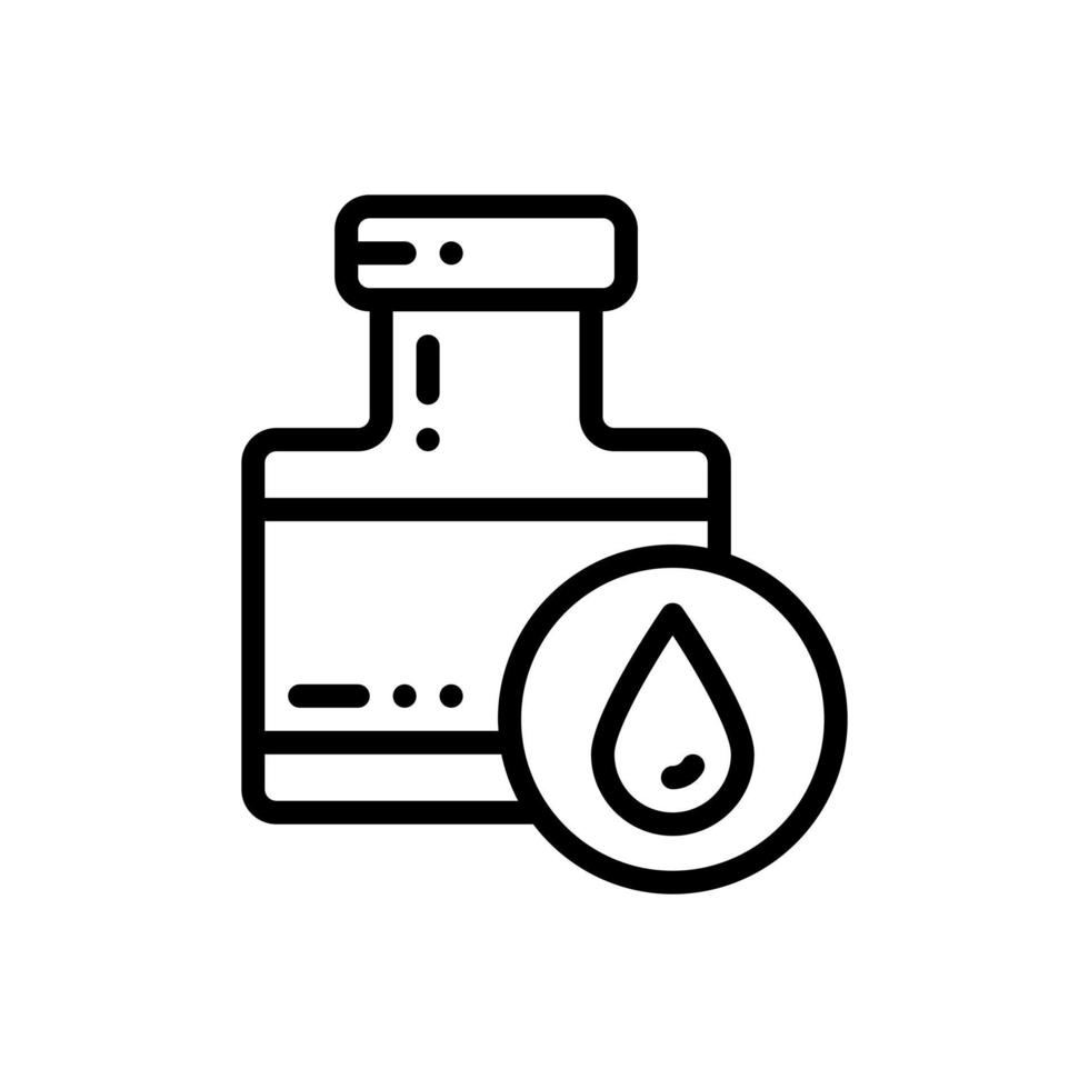 lijnstijlpictogram voor inktfles vector