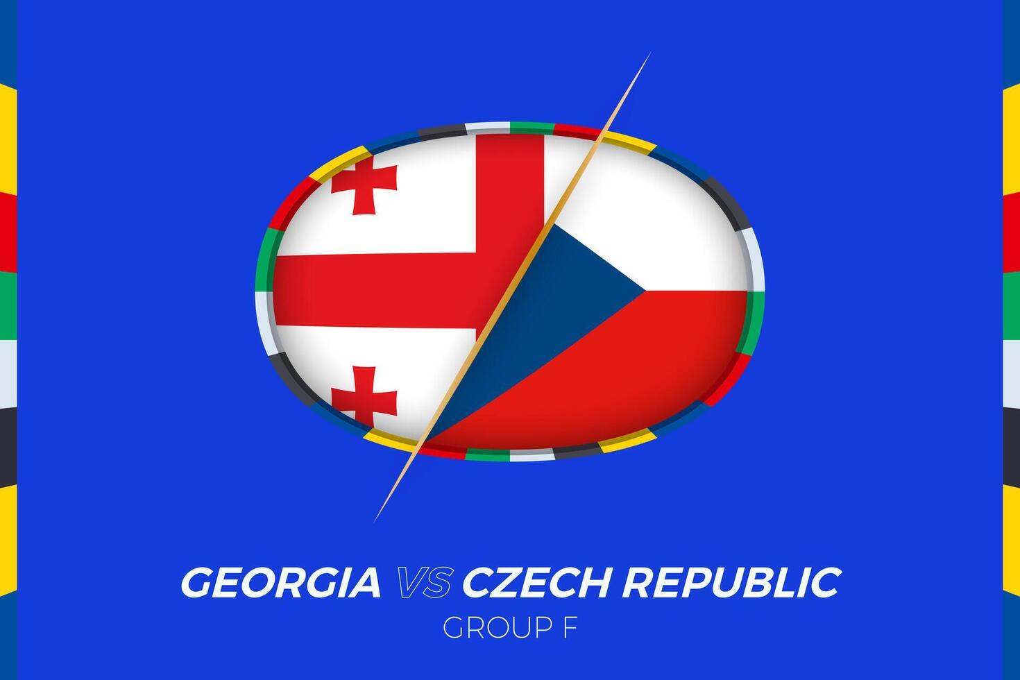 Georgië vs Tsjechisch republiek Amerikaans voetbal bij elkaar passen icoon voor Europese Amerikaans voetbal toernooi 2024, versus icoon Aan groep fase. vector