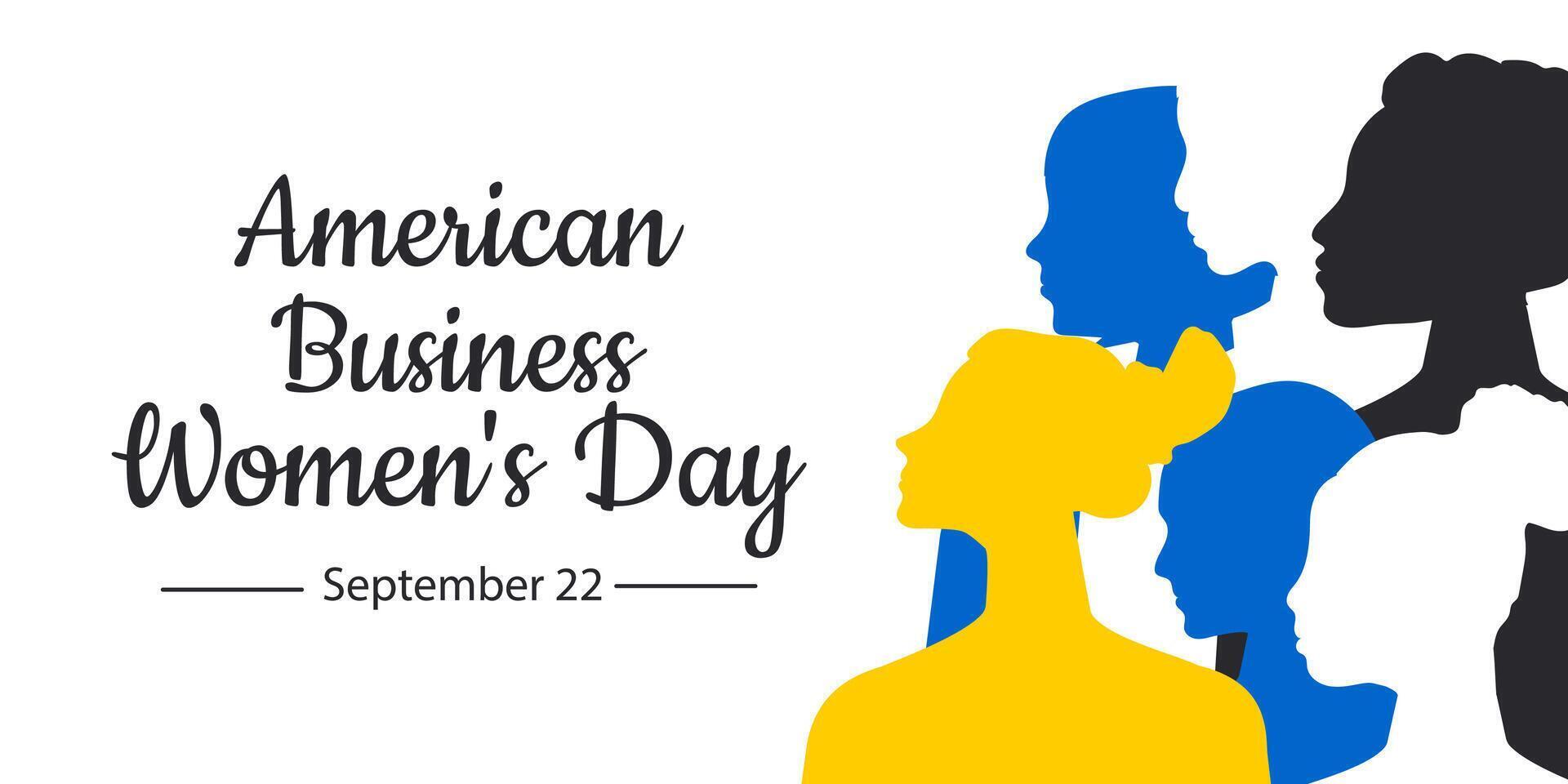 Amerikaans bedrijf vrouwen dag. september 22e. banier met Dames van verschillend nationaliteiten. vector. vector