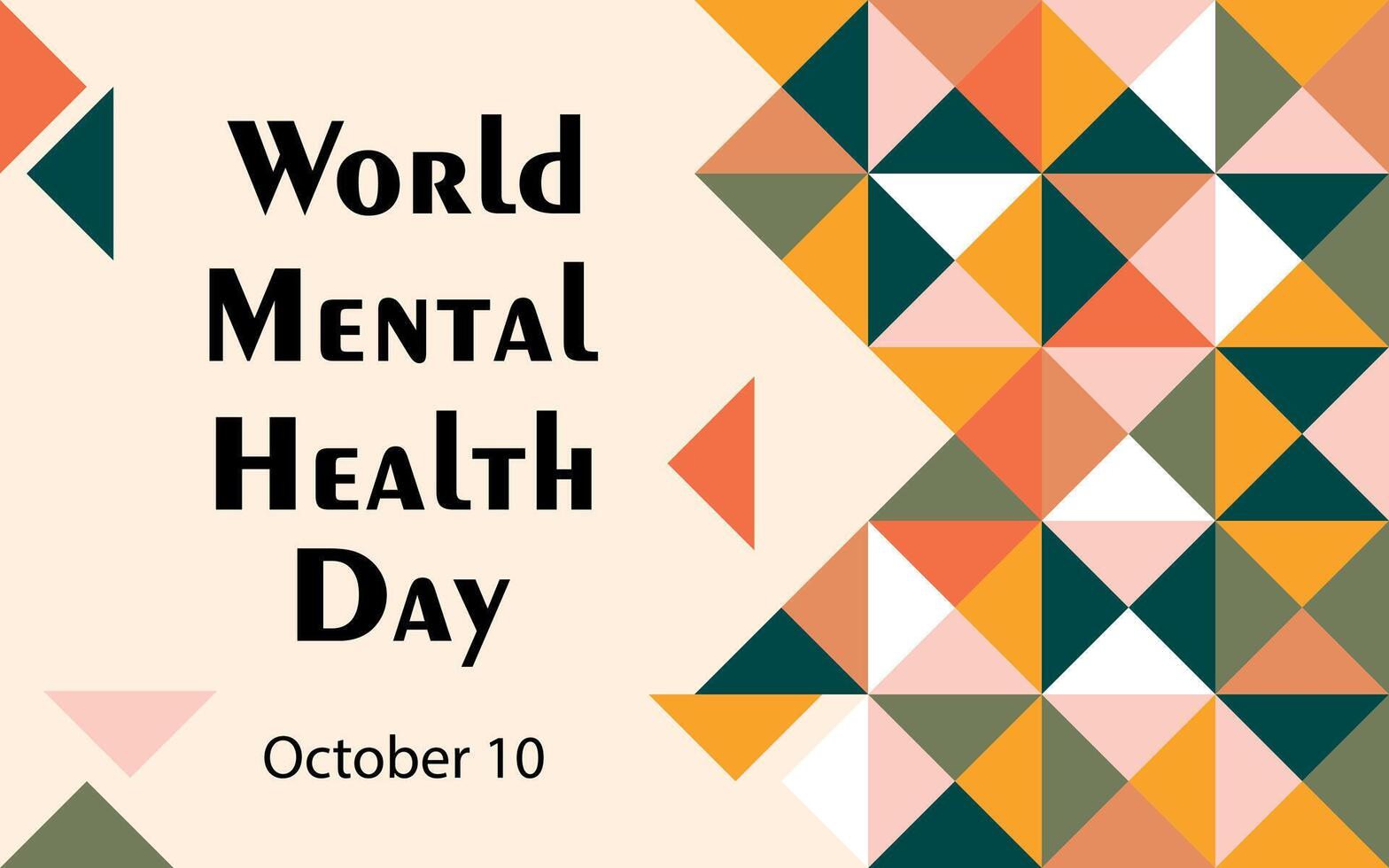 wereld mentaal Gezondheid dag, oktober 10. horizontaal modern poster. vector. vector