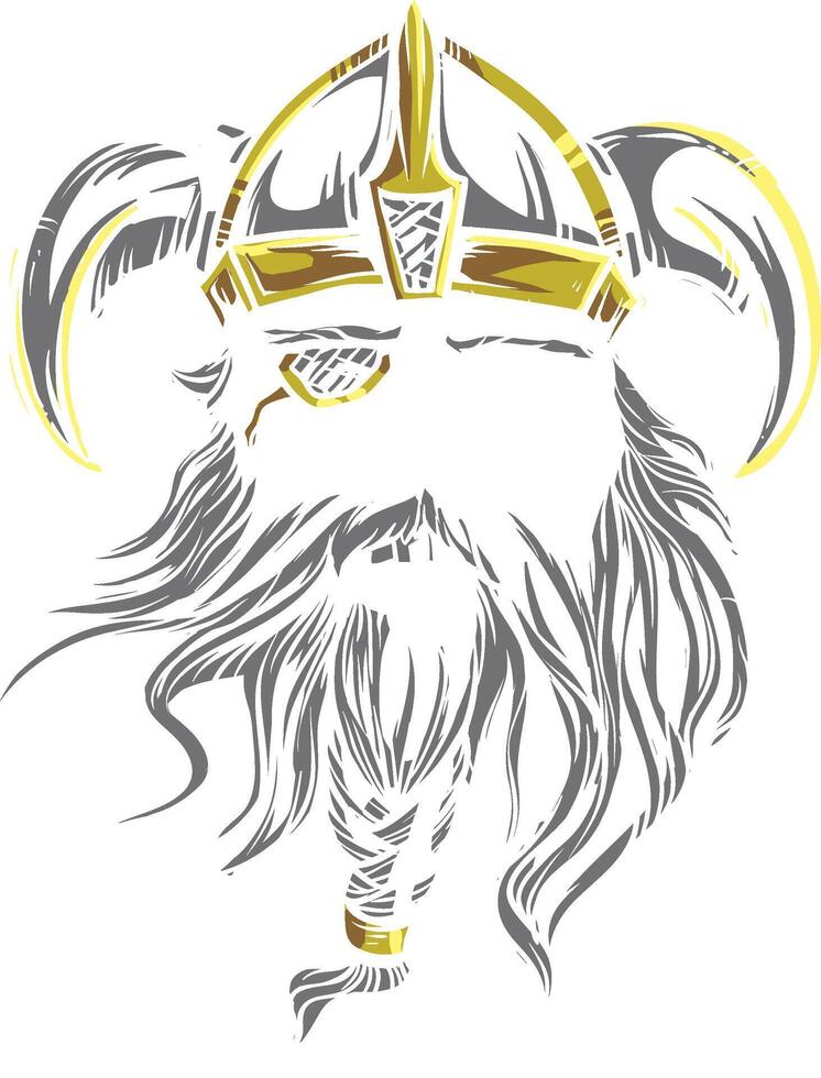 viking helm met hoorns en baard vector