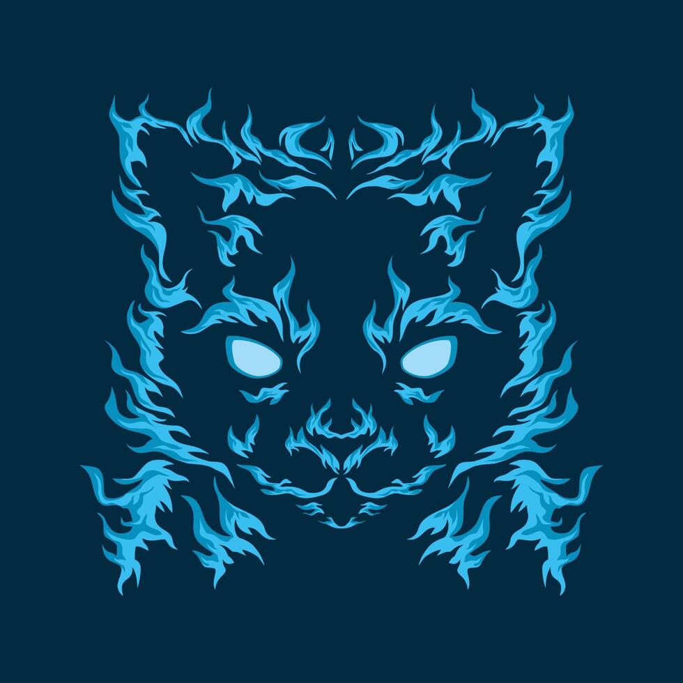 kat blauw brand illustratie vector