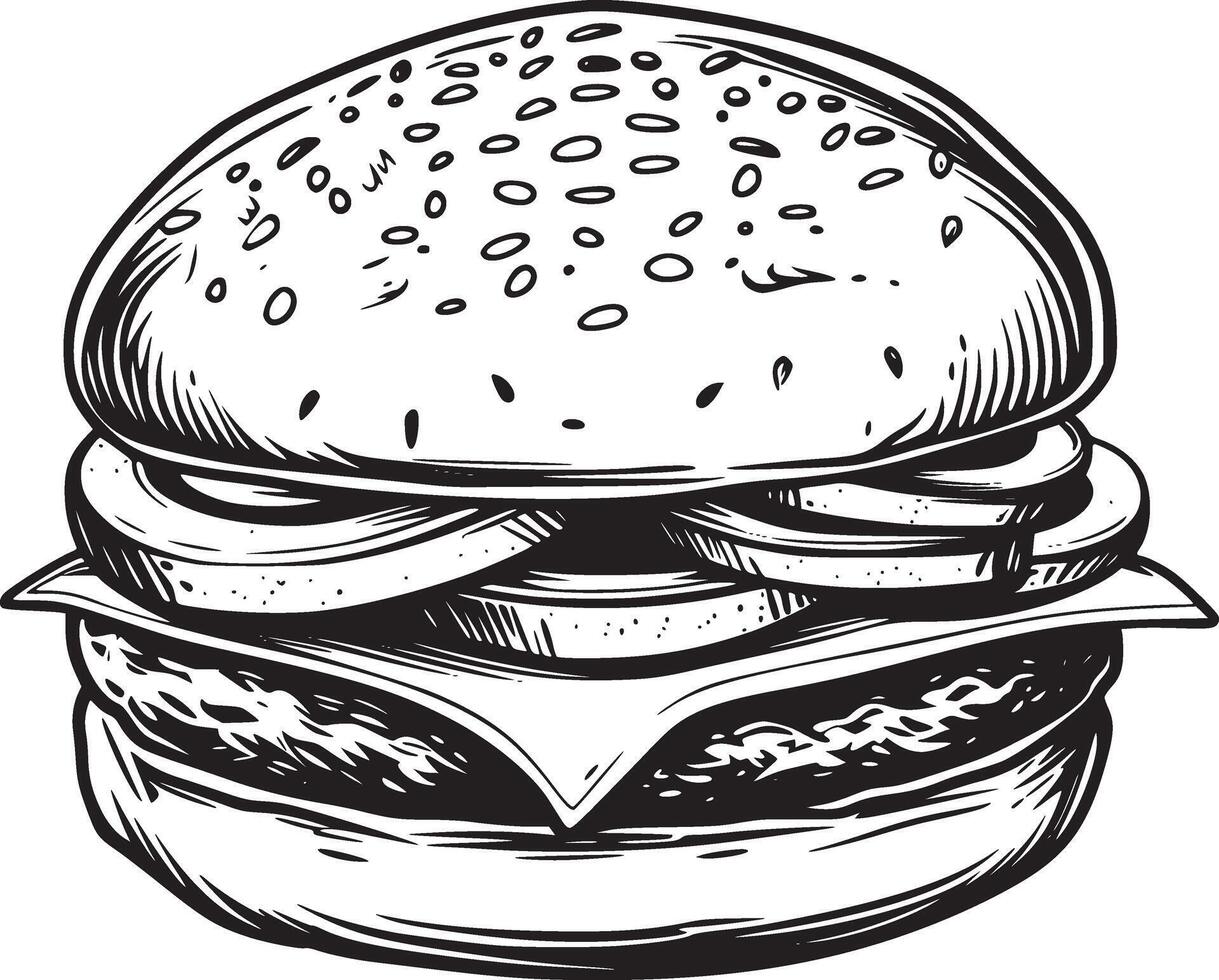 hamburger vector zwart en wit