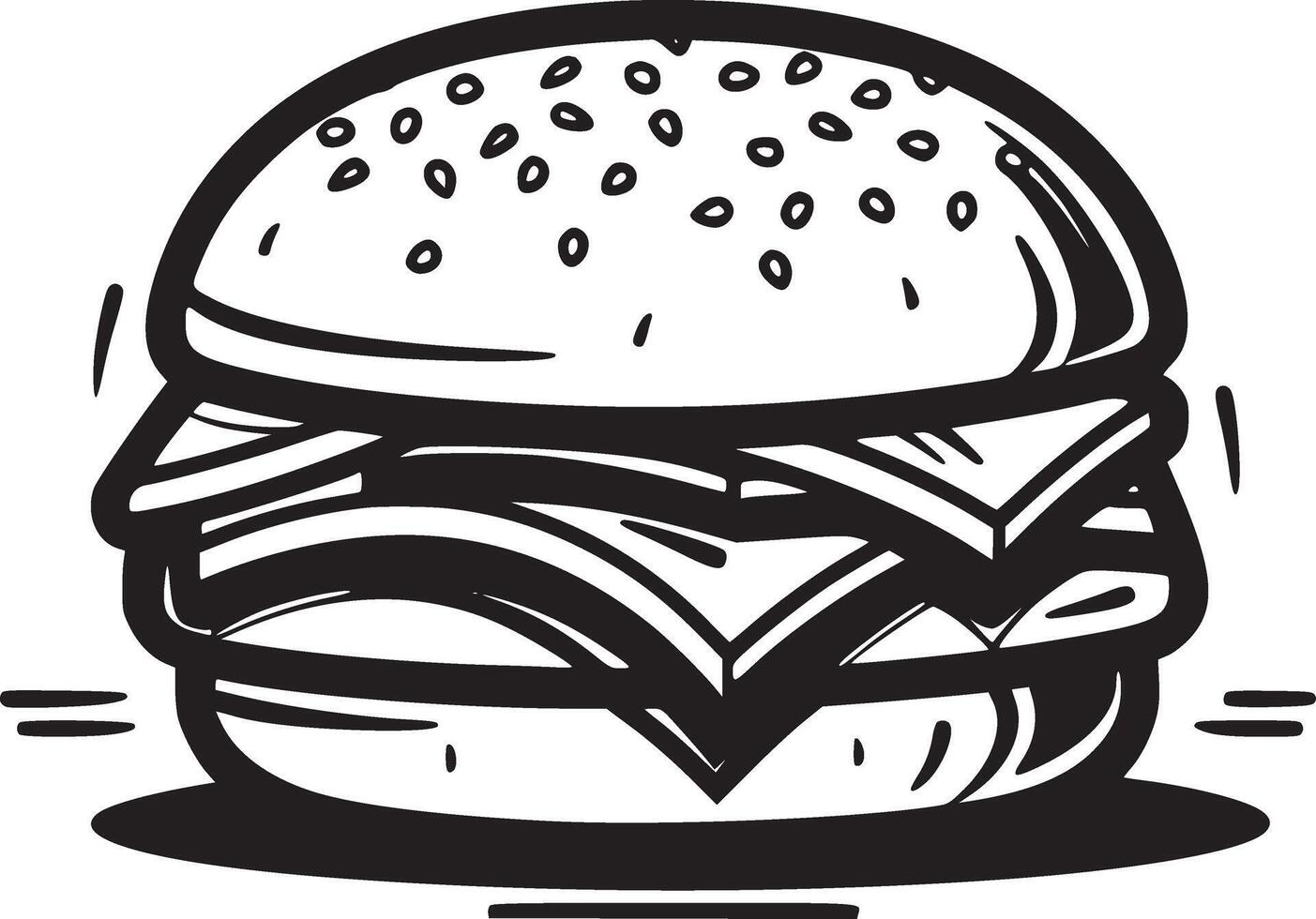 hamburger vector zwart en wit