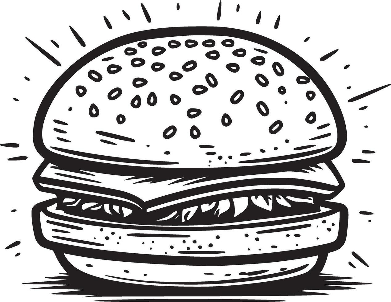 hamburger vector zwart en wit