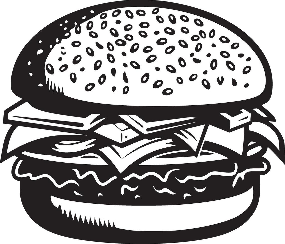 hamburger vector zwart en wit