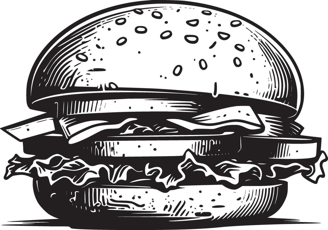 hamburger vector zwart en wit