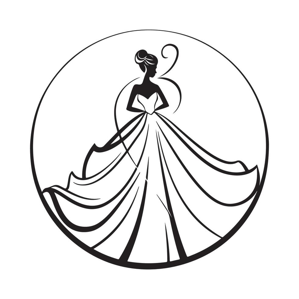 vrouw jurk vector logo geïsoleerd Aan wit achtergrond.