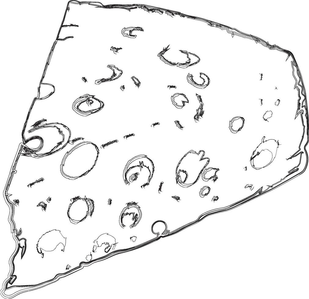 stuk van kaas tekening tekening voedsel ontwerp. vector