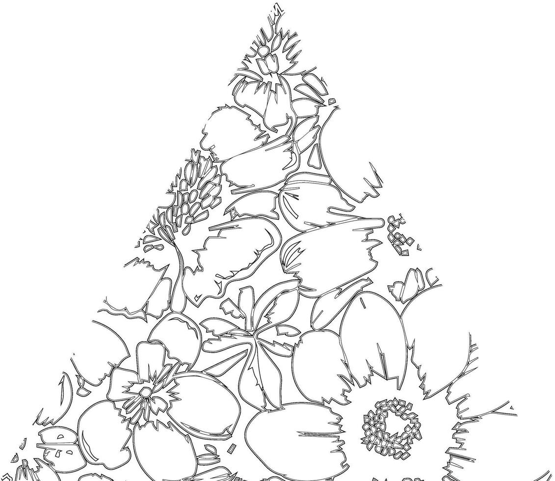 driehoek met bloemen voor vakantie decoratie. vector