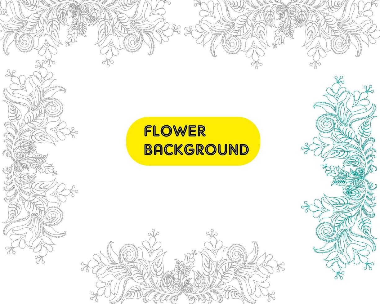 een kaart met een bloemen ontwerp Aan het en een plaats voor de tekst bloem. vector