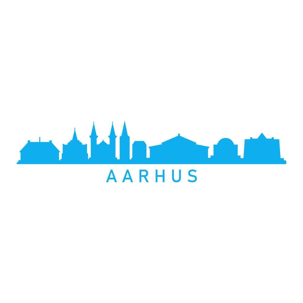 aarhus geïllustreerd Aan wit achtergrond vector