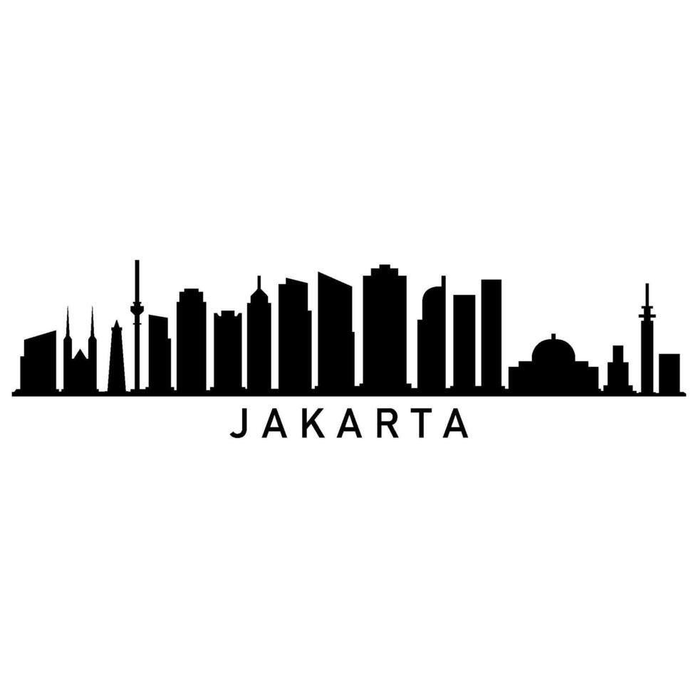 geïllustreerd Jakarta horizon vector