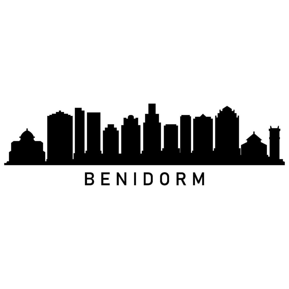 geïllustreerd benidorm horizon vector