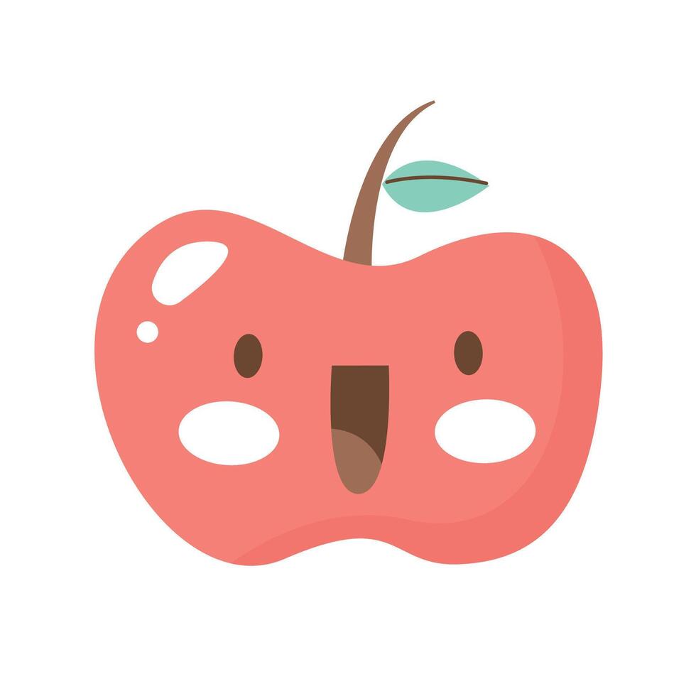 vector appel fruit kawaii karakter Aan wit