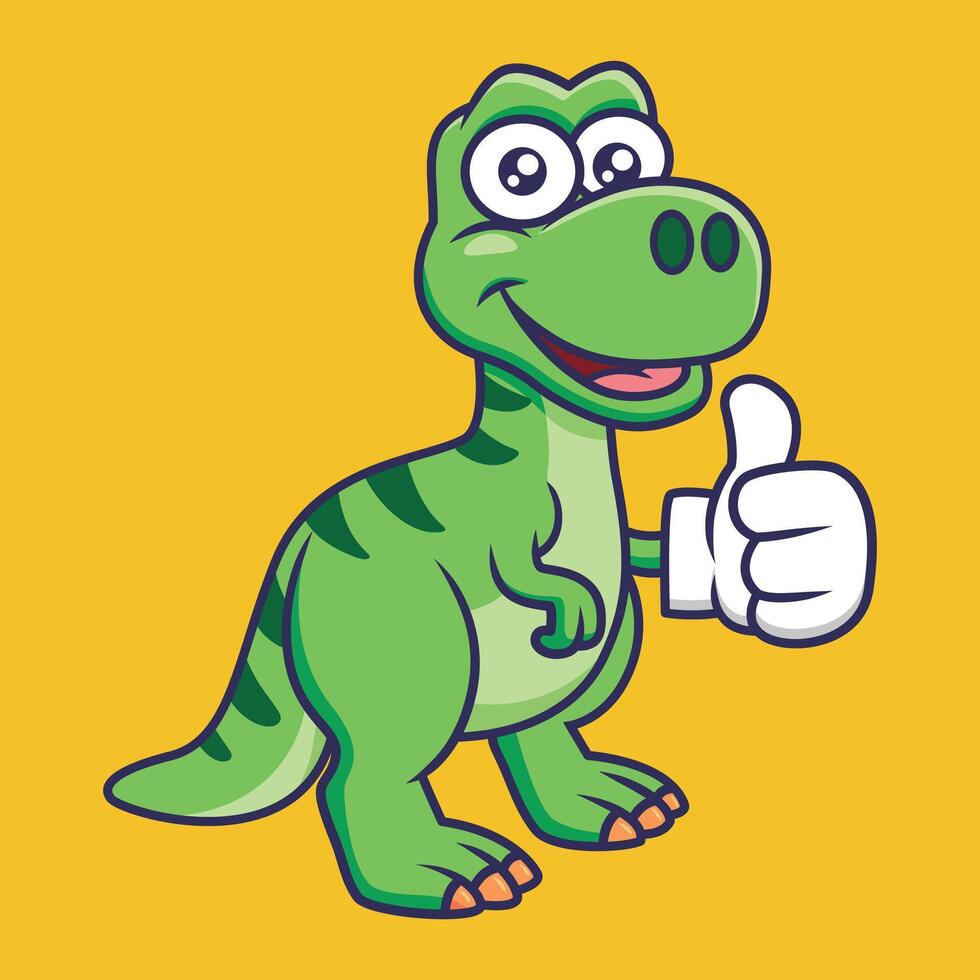 schattig t rex dinosaurus karakter tekenfilm vector illustratie