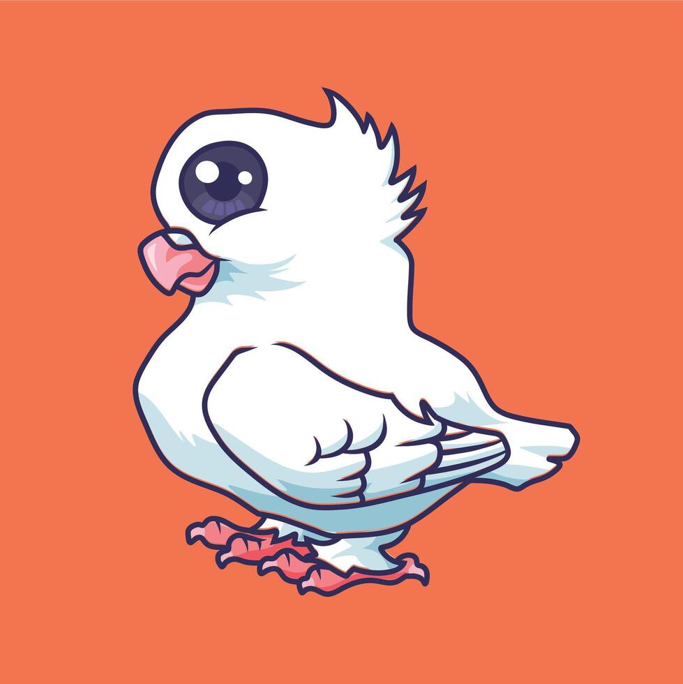 schattig duif dier tekenfilm karakter vector illustratie.