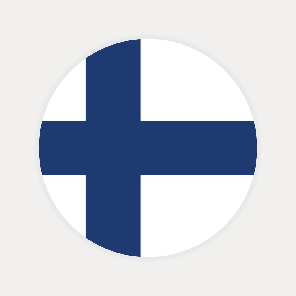 Finland nationaal vlag vector illustratie. Finland ronde vlag.