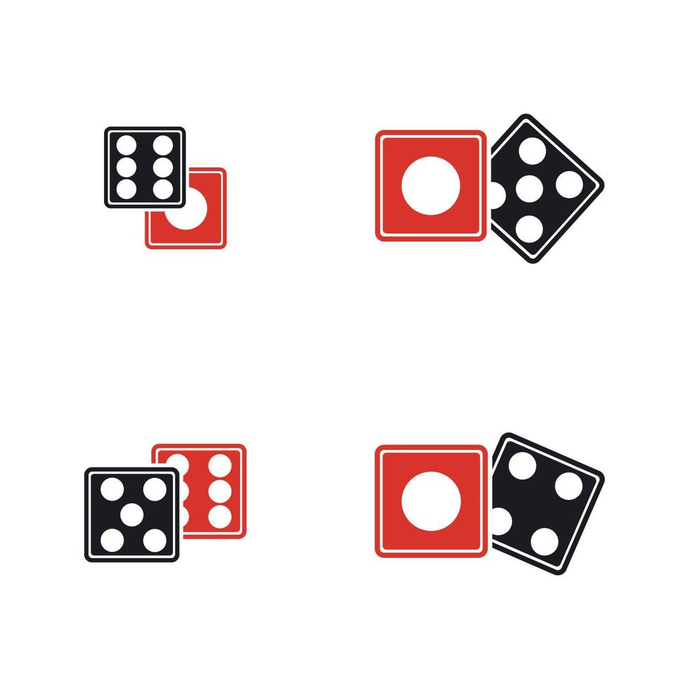 dobbelstenen teken pictogram. casinospel symbool. platte dobbelstenen pictogram. ronde knop met platte spelpictogram vector