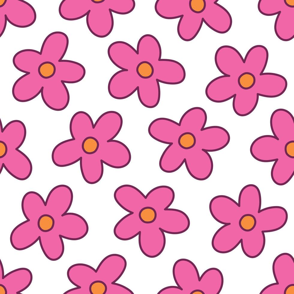 roze bloemen patroon madeliefje naadloos patroon roze bloemen achtergrond vector
