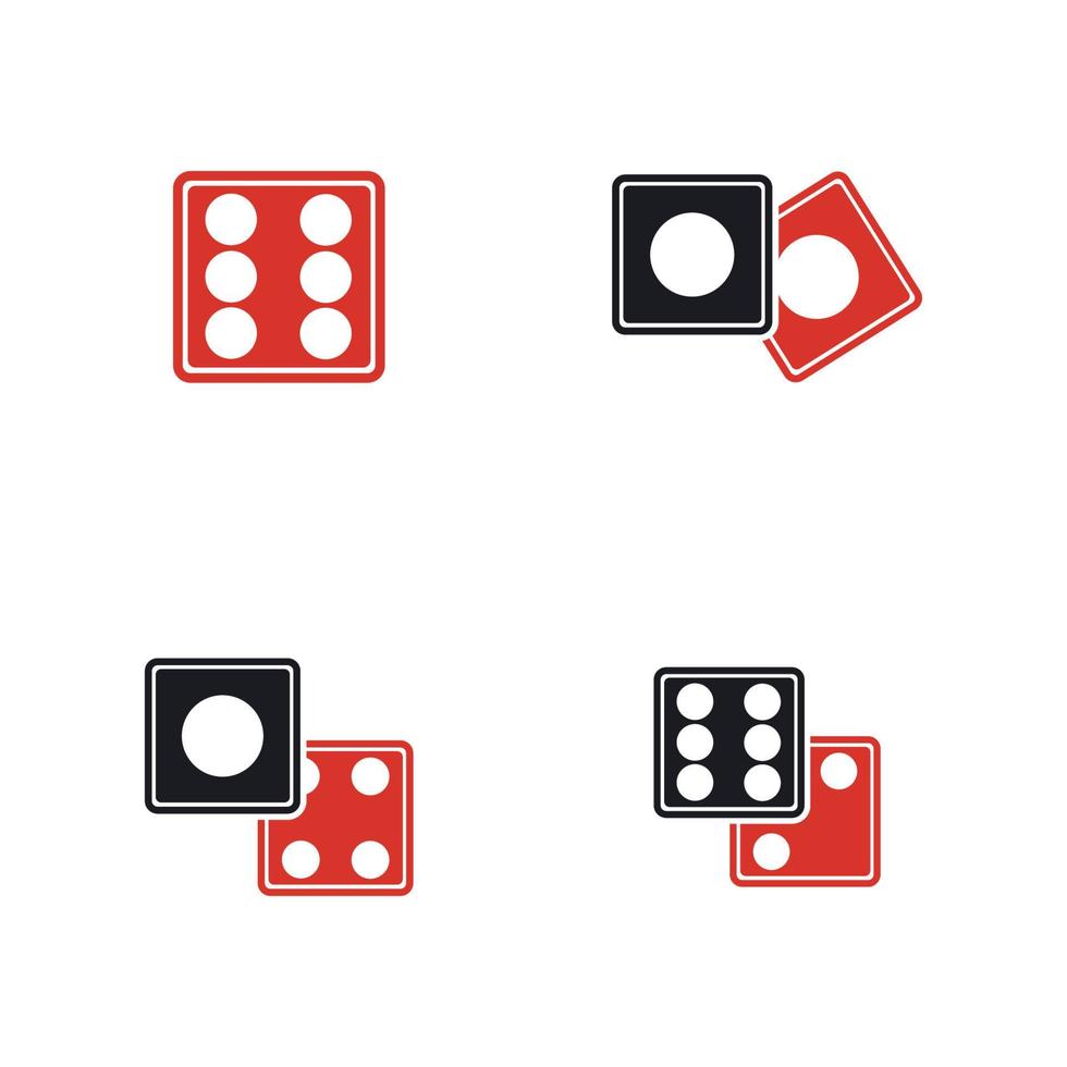 dobbelstenen teken pictogram. casinospel symbool. platte dobbelstenen pictogram. ronde knop met platte spelpictogram vector