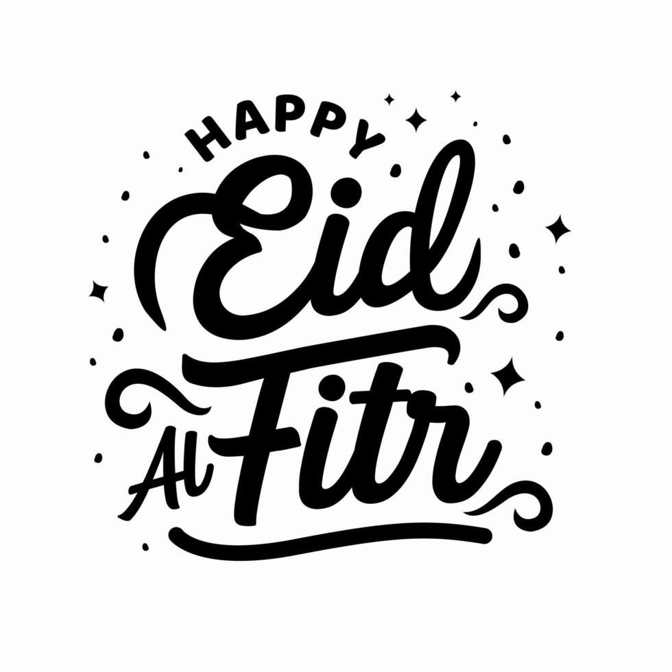 creatief schoonschrift illustratie van gelukkig eid al fitr vector eid hartelijk groeten. moslim eid.