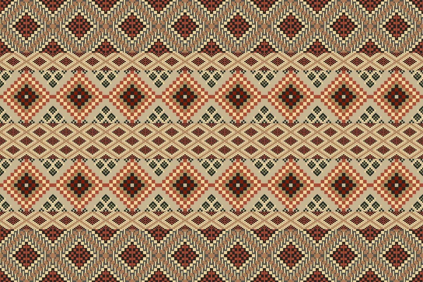 Navajo tribal vector naadloos patroon. inheems Amerikaans ornament. etnisch zuiden western decor stijl. boho meetkundig ornament. pixel naadloos patroon. Mexicaans deken, tapijt. geweven tapijt illustratie.