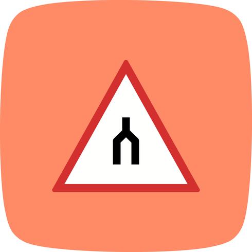 Vector Dual rijbaan eindigt verkeersbord pictogram