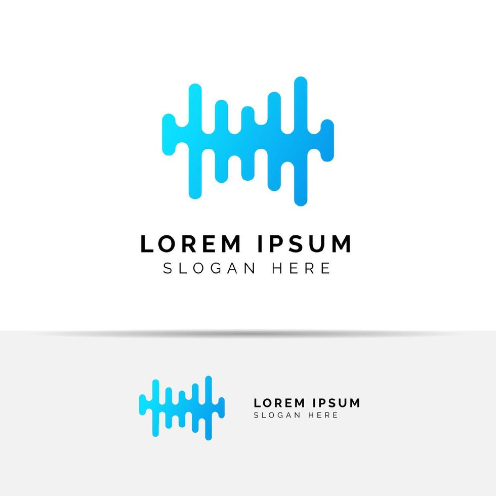 geluidsgolf logo ontwerp. muziek logo pictogram ontwerp vector