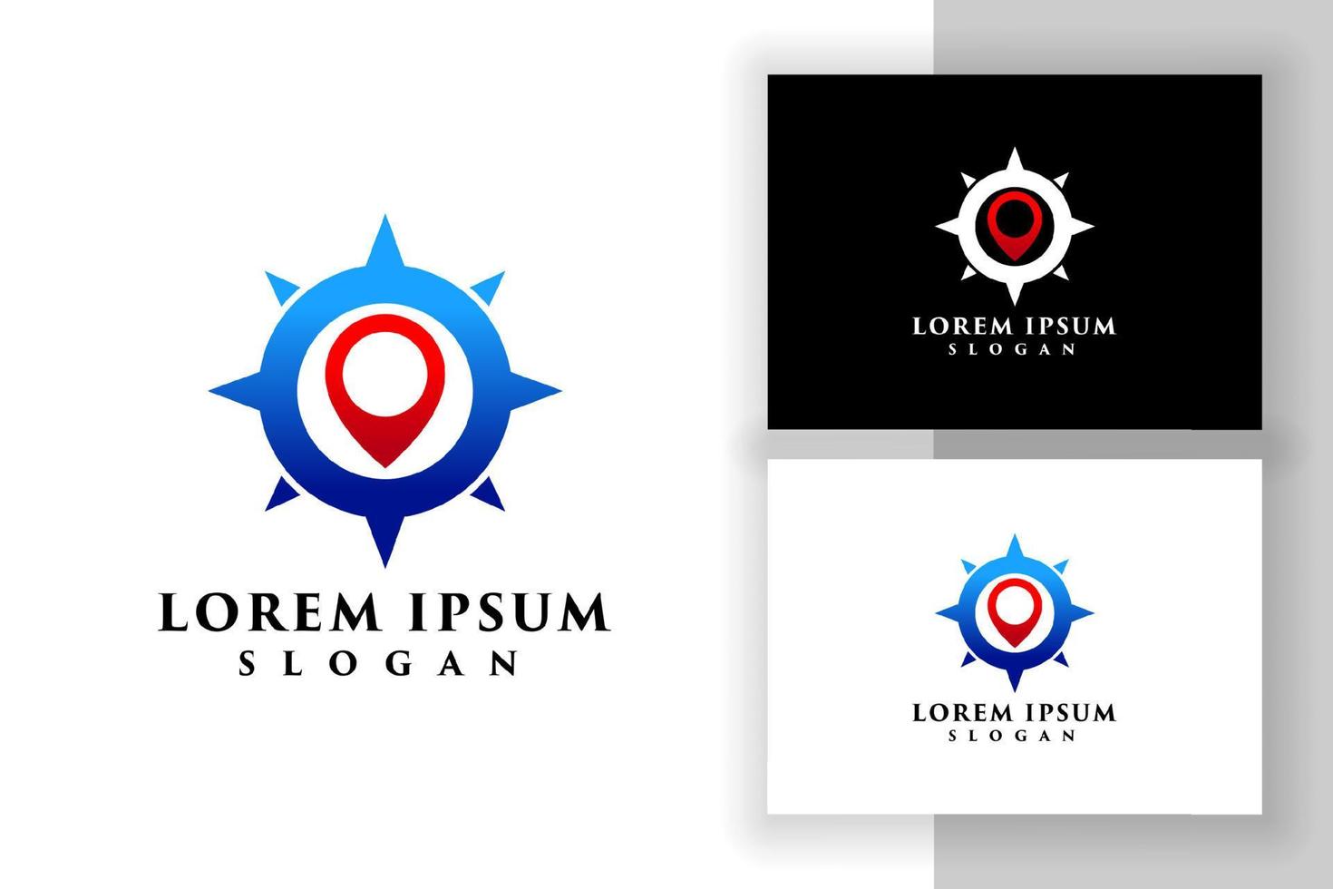 kompas logo ontwerp. locatie pictogram symbool vector