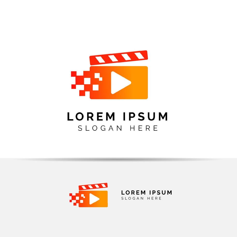 film spelen logo ontwerpsjabloon. filmstudio pictogram symbool ontwerp vector