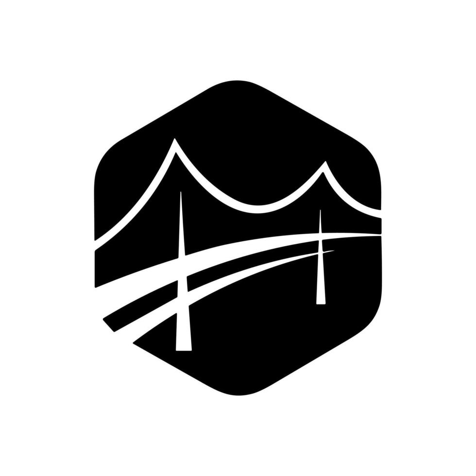 bouw van wegen en bruggen logo vector