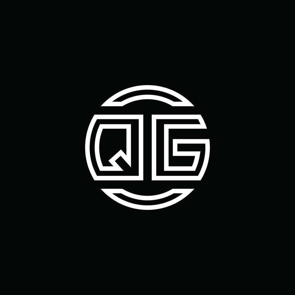 qg logo monogram met negatieve ruimte cirkel afgeronde ontwerpsjabloon vector