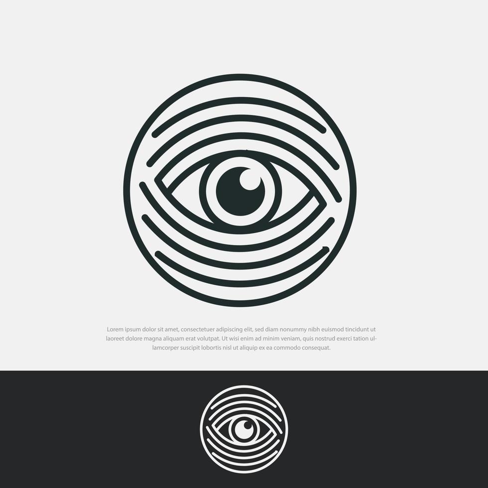 oog vingerafdruk logo inside.security icoon,stippellijn identificatie vector