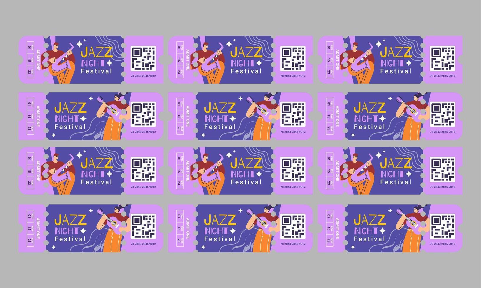 concert ticket vector illustratie vlak ontwerp