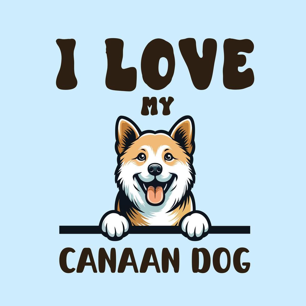 ik liefde mijn Kanaän hond t-shirt ontwerp vector