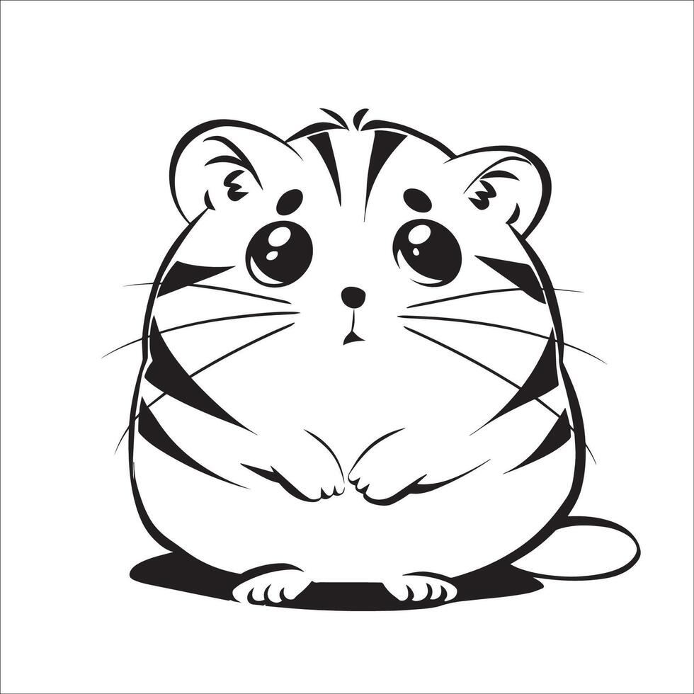 ai gegenereerd een vector illustratie van een zwart en wit hamster zittend